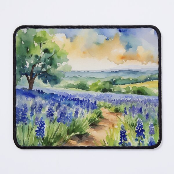 Item preview, Texas Hill Country Blue Bonnet Watercolor designed and sold by Magnolia Valley Art.