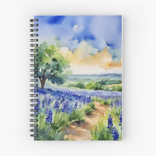 Item preview, Texas Hill Country Blue Bonnet Watercolor designed and sold by Magnolia Valley Art.