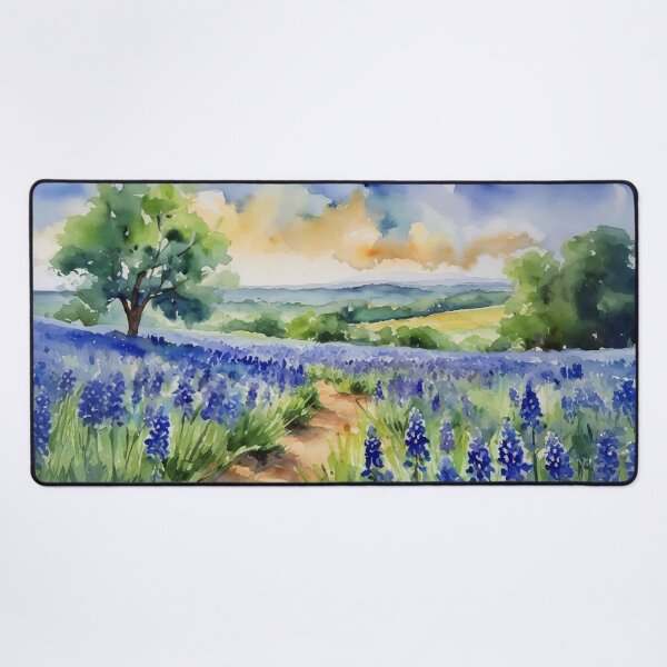Item preview, Texas Hill Country Blue Bonnet Watercolor designed and sold by Magnolia Valley Art.