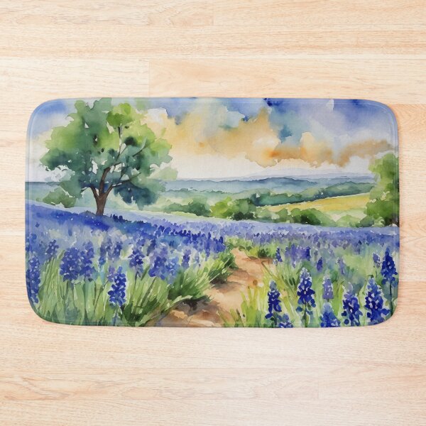 Item preview, Texas Hill Country Blue Bonnet Watercolor designed and sold by Magnolia Valley Art.