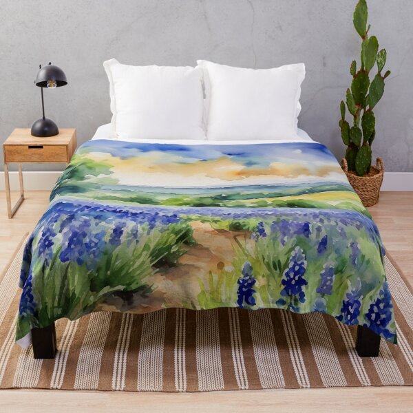 Item preview, Texas Hill Country Blue Bonnet Watercolor designed and sold by Magnolia Valley Art.