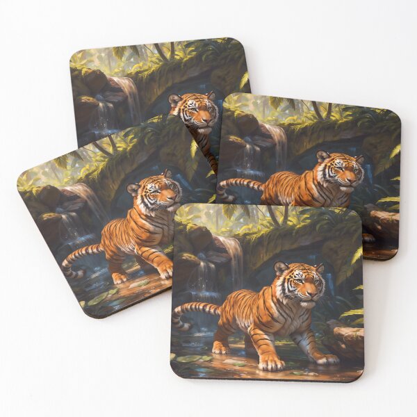 Item preview, Jungle Waterfall Tiger designed and sold by CattoriHanzo.