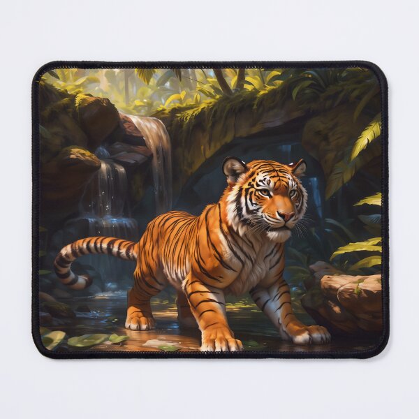 Item preview, Jungle Waterfall Tiger designed and sold by CattoriHanzo.