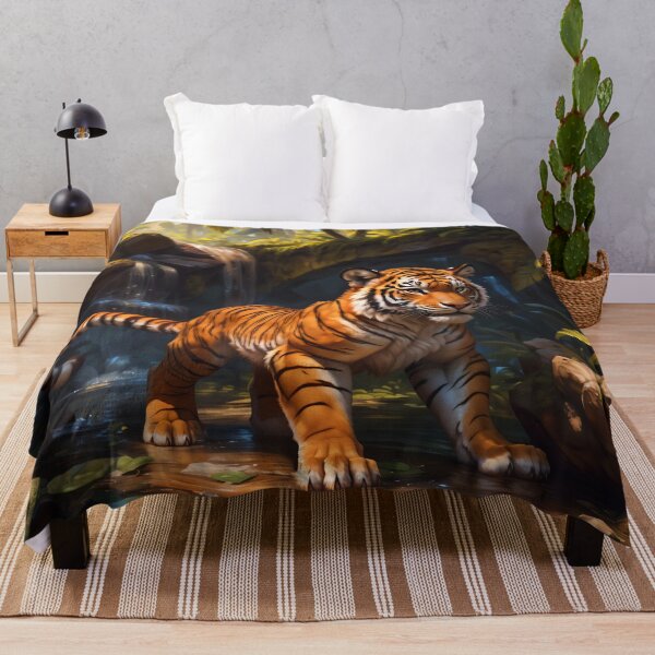 Item preview, Jungle Waterfall Tiger designed and sold by CattoriHanzo.