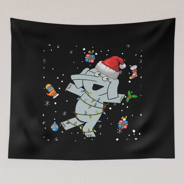 Item preview, Most Important In The World Christmas Elephants Funny Santa Hat Lights Decorations Vintage Game Demons Gift designed and sold by ChristophPouros.