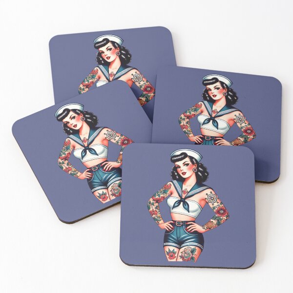 Item preview, Vintage Sexy Tattooed Sailor Pin-up designed and sold by PinUpPizzazz.