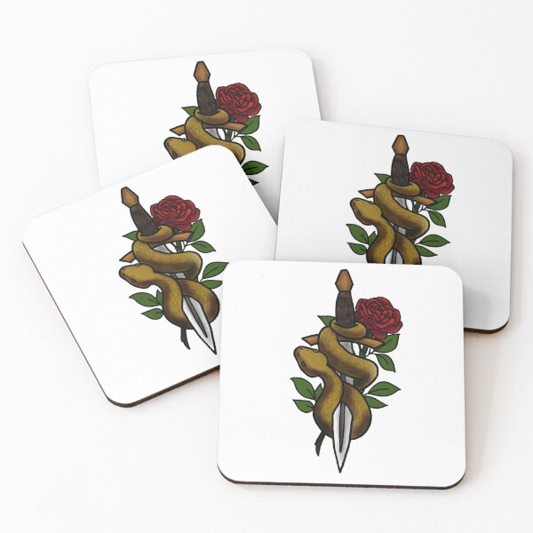 Item preview, Copy of Roses snakes and daggers tattoo style designed and sold by LeahcarsArt.