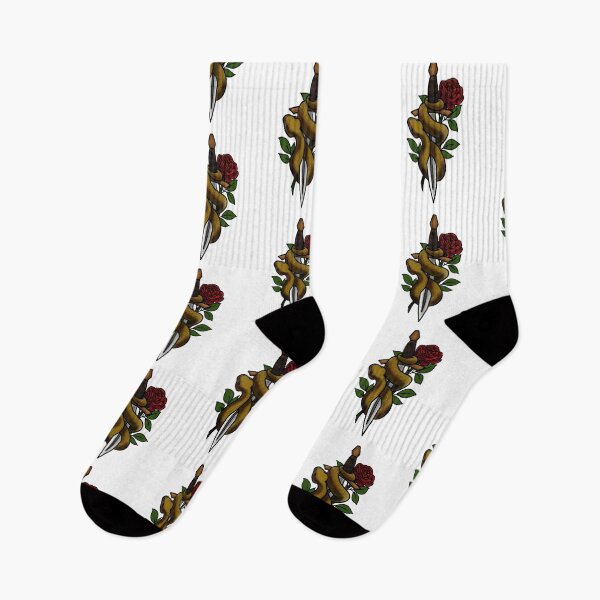 Item preview, Copy of Roses snakes and daggers tattoo style designed and sold by LeahcarsArt.
