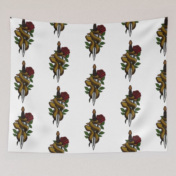 Item preview, Copy of Roses snakes and daggers tattoo style designed and sold by LeahcarsArt.