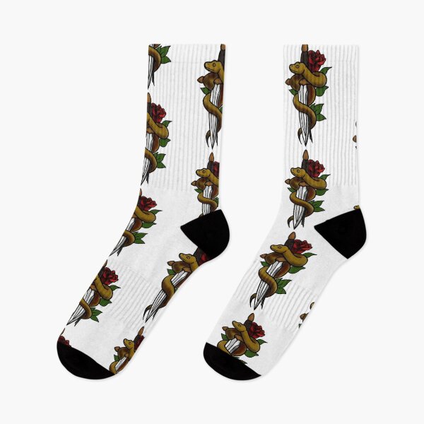 Item preview, Roses snakes and daggers tattoo style designed and sold by LeahcarsArt.