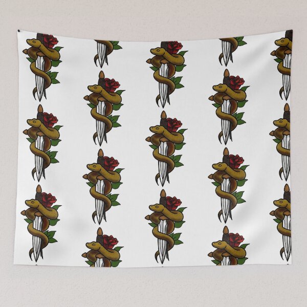 Item preview, Roses snakes and daggers tattoo style designed and sold by LeahcarsArt.