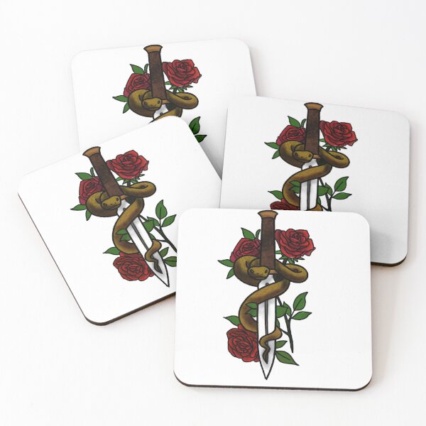 Item preview, Copy of Roses snakes and daggers tattoo style designed and sold by LeahcarsArt.