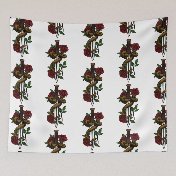 Item preview, Copy of Roses snakes and daggers tattoo style designed and sold by LeahcarsArt.