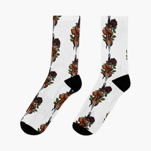 Item preview, Roses snakes and daggers tattoo style designed and sold by LeahcarsArt.