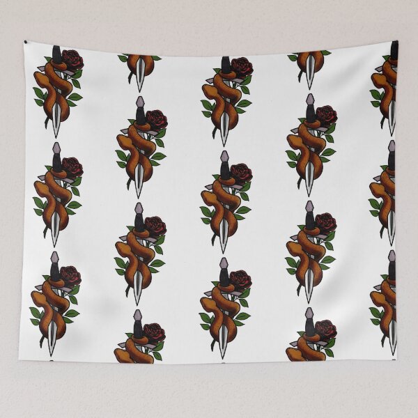Item preview, Roses snakes and daggers tattoo style designed and sold by LeahcarsArt.