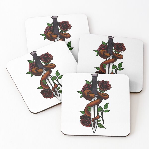 Item preview, Copy of Roses snakes and daggers tattoo style designed and sold by LeahcarsArt.