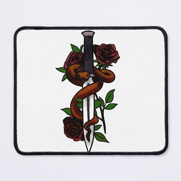Item preview, Copy of Roses snakes and daggers tattoo style designed and sold by LeahcarsArt.