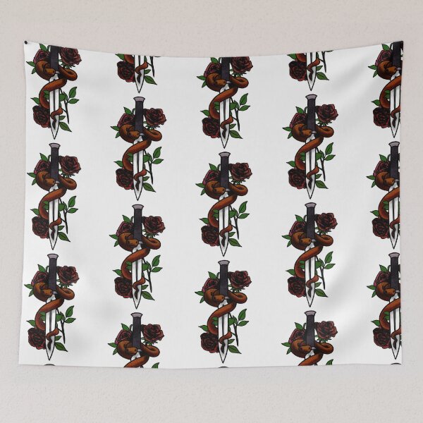 Item preview, Copy of Roses snakes and daggers tattoo style designed and sold by LeahcarsArt.