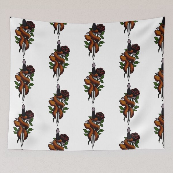 Item preview, Roses snakes and daggers tattoo style designed and sold by LeahcarsArt.