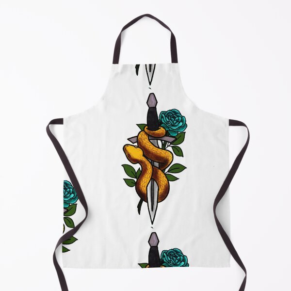 Item preview, Copy of Blue Roses snakes and daggers tattoo style designed and sold by LeahcarsArt.