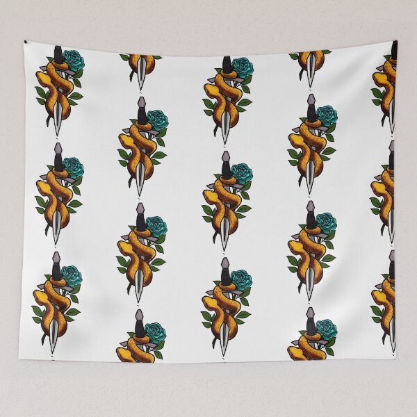 Item preview, Copia del estilo de tatuaje de serpientes y dagas de Blue Roses designed and sold by LeahcarsArt.