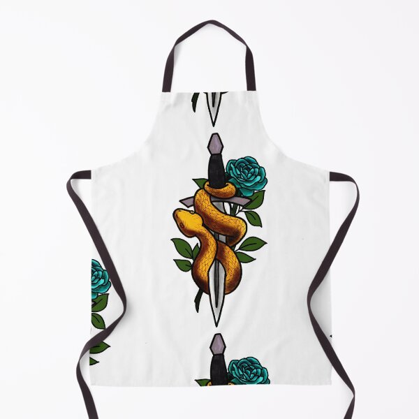 Item preview, Copy of Blue Roses snakes and daggers tattoo style designed and sold by LeahcarsArt.