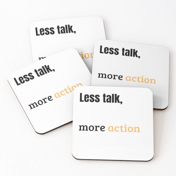 Item preview, Less words, more action designed and sold by LocaTee.