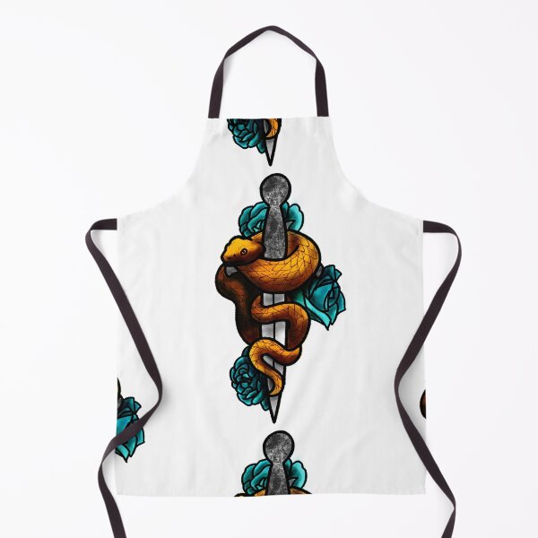 Item preview, Copy of Blue Roses snakes and daggers tattoo style designed and sold by LeahcarsArt.