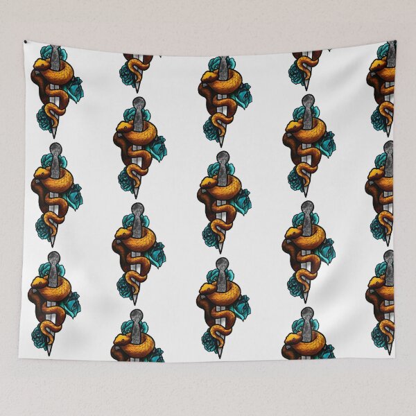 Item preview, Copia del estilo de tatuaje de serpientes y dagas de Blue Roses designed and sold by LeahcarsArt.