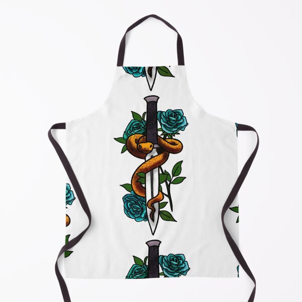 Item preview, Copy of Blue Roses snakes and daggers tattoo style designed and sold by LeahcarsArt.