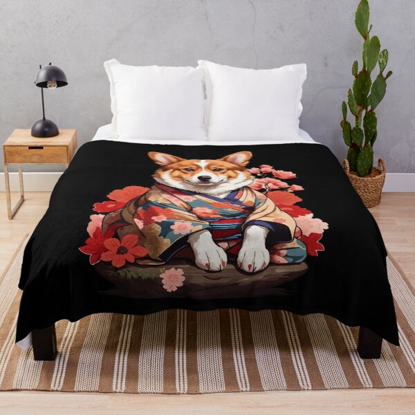 Item preview, Corgi Kimono Samurai Traditional Japanese Anime Art Ninja designed and sold by Dressed For  Duty.