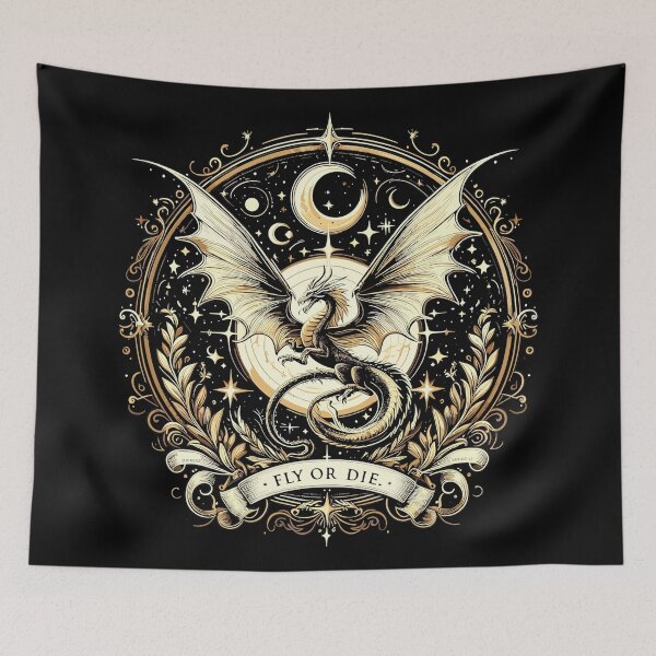 Item preview, Fly or Die Golden Dragon Design - Fourth Wing Inspired Art designed and sold by Aagnyes.