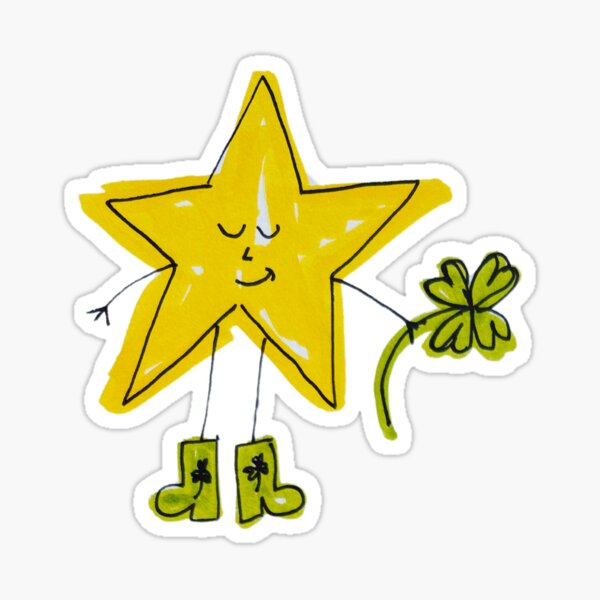 Vista previa del artículo con la obra «Chico estrella con trébol», diseñado y vendido por livebrave3.