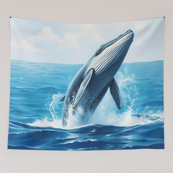 Item preview, Breaching Humpback Whale Portrait Marine Wildlife Conservation designed and sold by kakarikihill.
