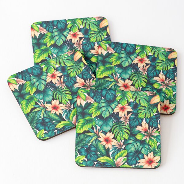 Item preview, Lush Tropical Paradise – Exotic Floral & Leafy Pattern designed and sold by RSFineArtsShop.