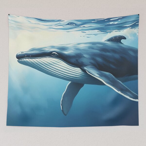 Item preview, Majestic Blue Whale Portrait Marine Wildlife Conservation designed and sold by kakarikihill.