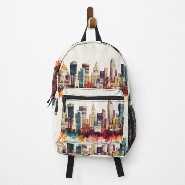 Item preview, Denver Skyline Watercolor Art - Vibrant Urban Cityscape Print designed and sold by Rocky Mountain Artistry.