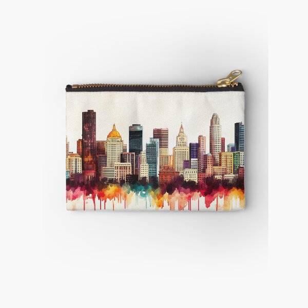 Item preview, Denver Skyline Watercolor Art - Vibrant Urban Cityscape Print designed and sold by Rocky Mountain Artistry.