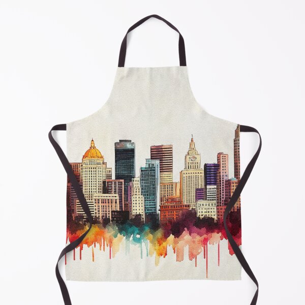 Item preview, Denver Skyline Watercolor Art - Vibrant Urban Cityscape Print designed and sold by Rocky Mountain Artistry.