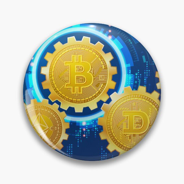 Item preview, cryptocurrency technology, bitcoin and crypto coins gear wheel stock market element designed and sold by NiamLab.