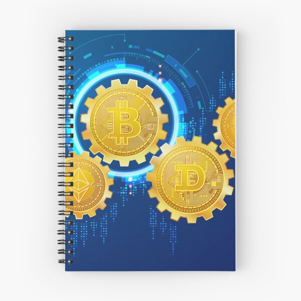 Item preview, cryptocurrency technology, bitcoin and crypto coins gear wheel stock market element designed and sold by NiamLab.