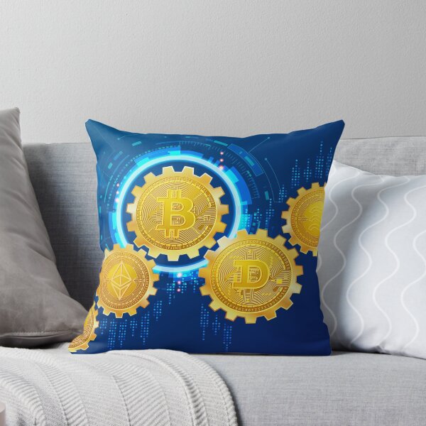 Item preview, cryptocurrency technology, bitcoin and crypto coins gear wheel stock market element designed and sold by NiamLab.