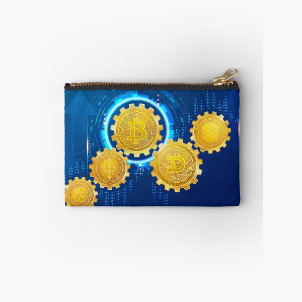 Item preview, cryptocurrency technology, bitcoin and crypto coins gear wheel stock market element designed and sold by NiamLab.