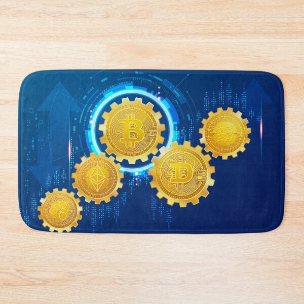 Item preview, cryptocurrency technology, bitcoin and crypto coins gear wheel stock market element designed and sold by NiamLab.