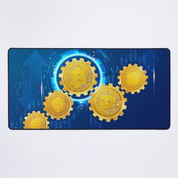 Item preview, cryptocurrency technology, bitcoin and crypto coins gear wheel stock market element designed and sold by NiamLab.