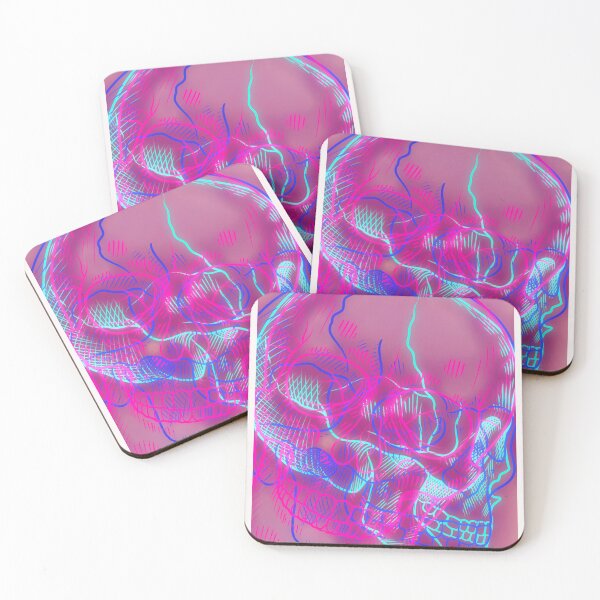 Item preview, grunge neon triple skulls designed and sold by M-J-A-C.