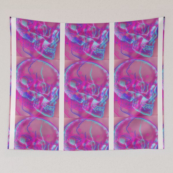 Item preview, grunge neon triple skulls designed and sold by M-J-A-C.