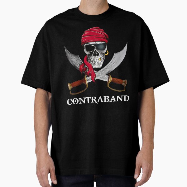 CONTRABAND - Red Bandana - Skull & Swords Logo 2 Oversized T-Shirt