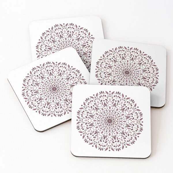Item preview, Brown Dotted Leaves Mandala Modern Minimalistic designed and sold by cosmiccircles01.