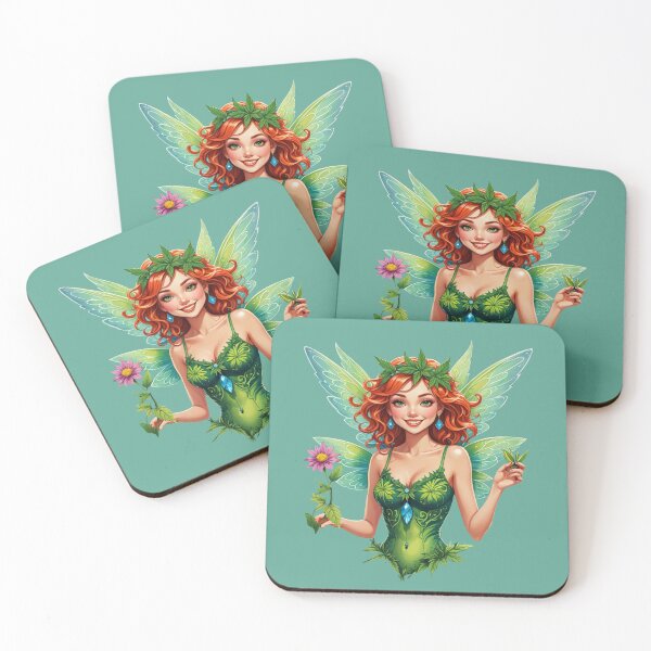 Item preview, Green Fairy with Flowers Marijuana Ganja Cannabis Weed Pot Leaf Stoner Girl Smoker High 420 designed and sold by SteamParliament.